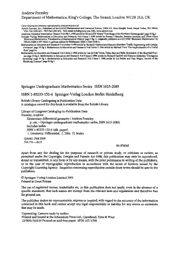 Elementary Differential Geometry
