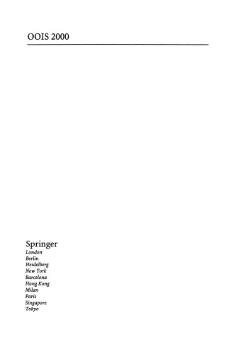OOIS 2000: 6th International Conference on Object Oriented Information Systems 18 – 20 December 2000, London, UK Proceedings