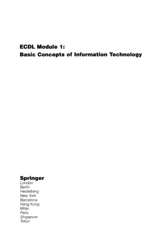 Basic Concepts of Information Technology: ECDL — the European PC standard
