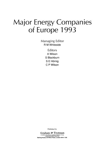 Major Energy Companies of Europe 1993