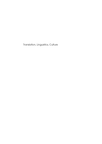 Translation, Linguistics, Culture: A French-English Handbook