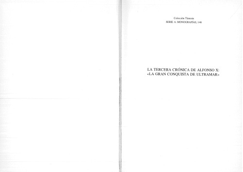 La tercera crónica de Alfonso X : "La gran conquista de ultramar"