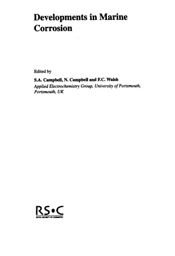 Developments in Marine Corrosion