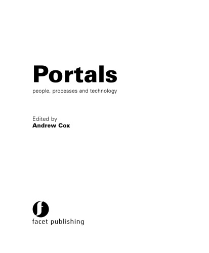 Portals : People, Processes, Technology
