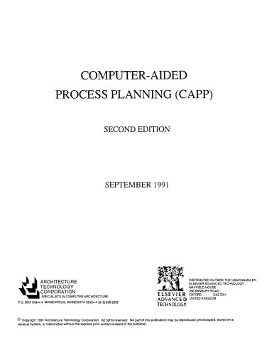 Computer Aided Process Planning (CAPP)