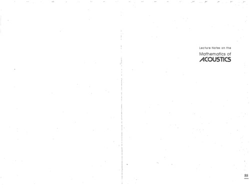 Lecture Notes On The Mathematics Of Acoustics