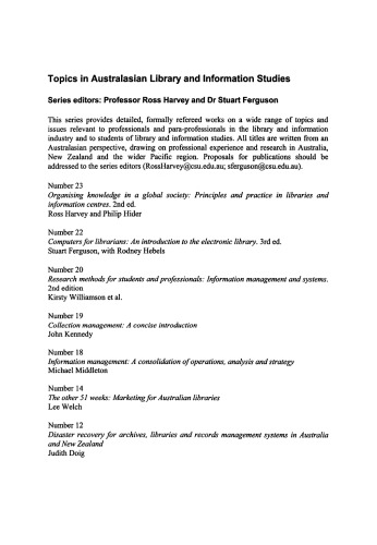 Australian Library Supervision and Management
