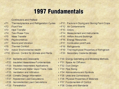 Ashrae Handbook - 1997 Fundamentals