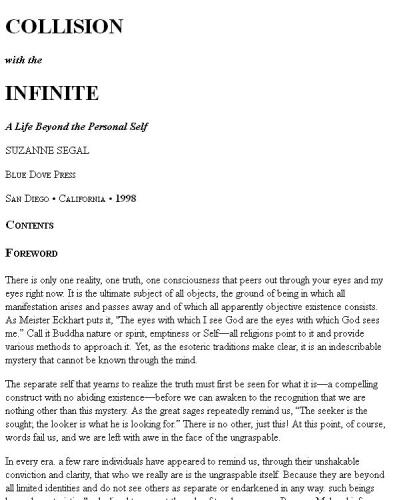 Collision with Infinite : A Life Beyond the Personal Self