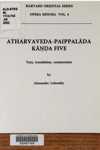 Atharaveda-paippalada, kanda five : text, translation, commentary