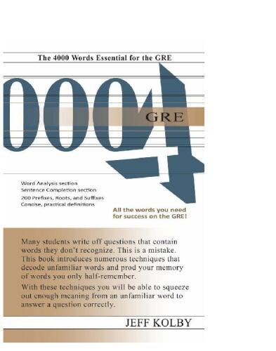 GRE 4000 : The 4000 Words Essential for the GRE