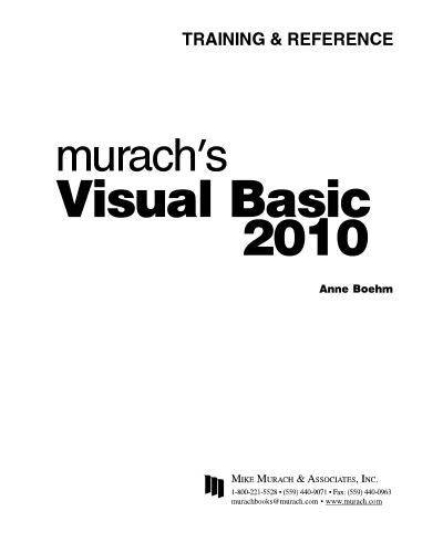 Murach's Visual Basic 2010 : training & reference