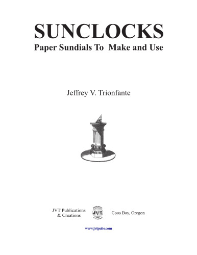 Sunclocks: Paper Sundials to Make and Use