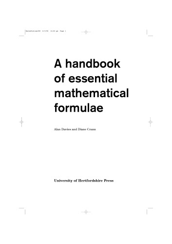 A handbook of essential mathematical formulae