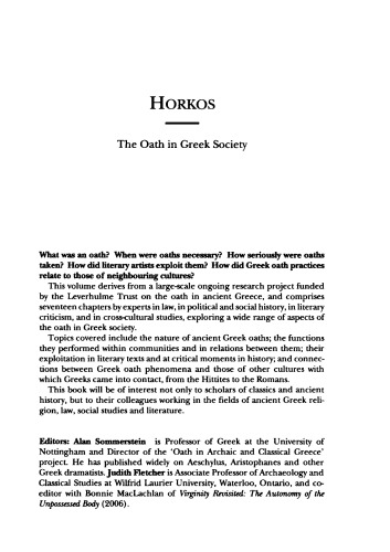 Horkos: The Oath in Greek Society