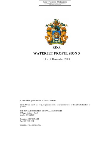 Waterjet Propulsion 5 : 11-12 December 2008