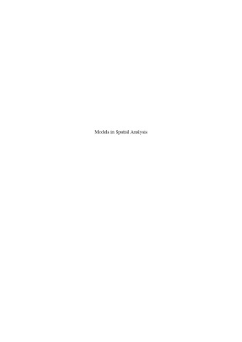 Models in spatial analysis
