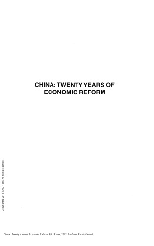 China : Twenty Years of Economic Reform