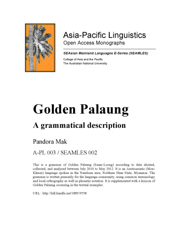 Golden Palaung. A grammatical description