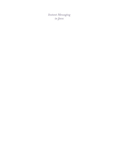 Instant messaging in Java: the Jabber protocols
