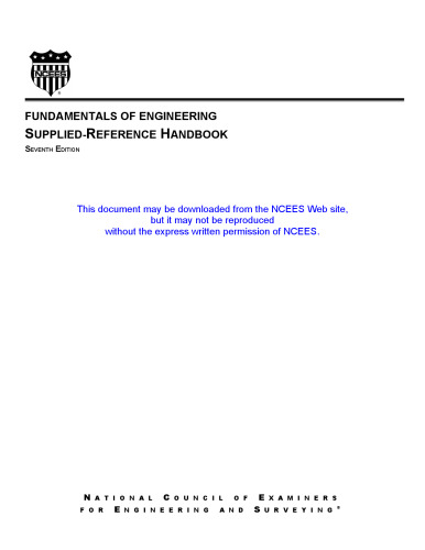 Fundamentals of Engineering Supplied-Reference Handbook