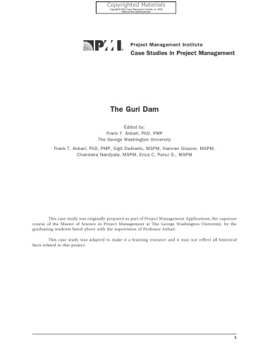Case Studies in Project Management - The Guri Dam