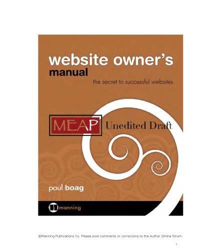 Website Owner's Manual - Unedited Draft, Meap Edition