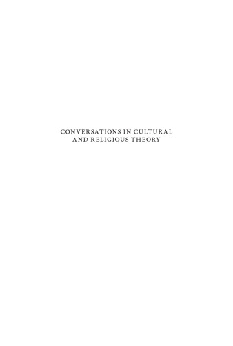 Conversations in Cultural and Religious Theory