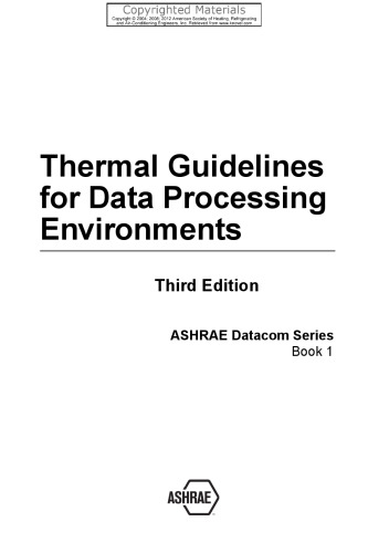 Thermal guidelines for data processing environments