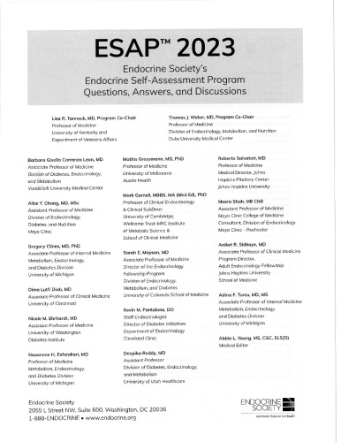 ESAP 2023: Endocrine Society's Endocrine Self-Assessment Program Questions, Answers, Discussions