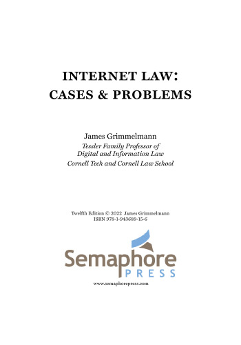 Internet Law: Cases & Problems