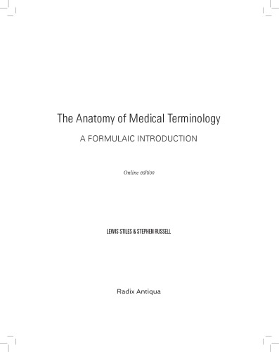 The Anatomy of Medical Terminology, 3rd Edition