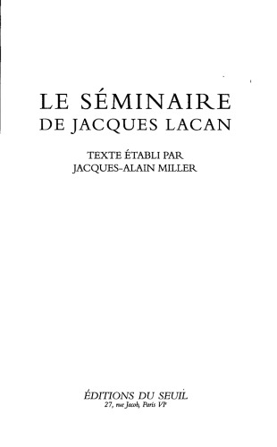 Le Séminaire, Livre VIII : Le transfert
