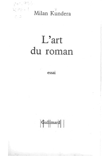 L’art du roman : essai