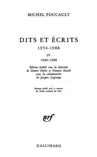 Dits et Écrits IV: 1980-1988