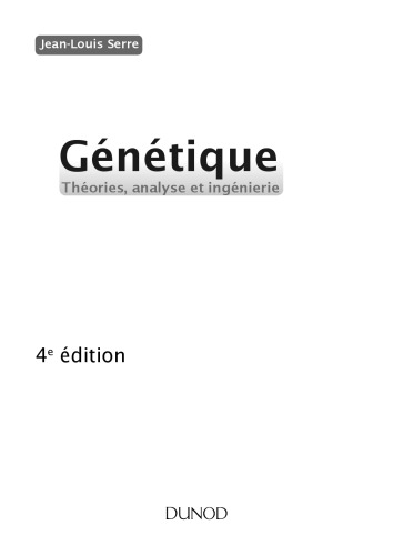 Génétique, théories, analyse et ingiénerie