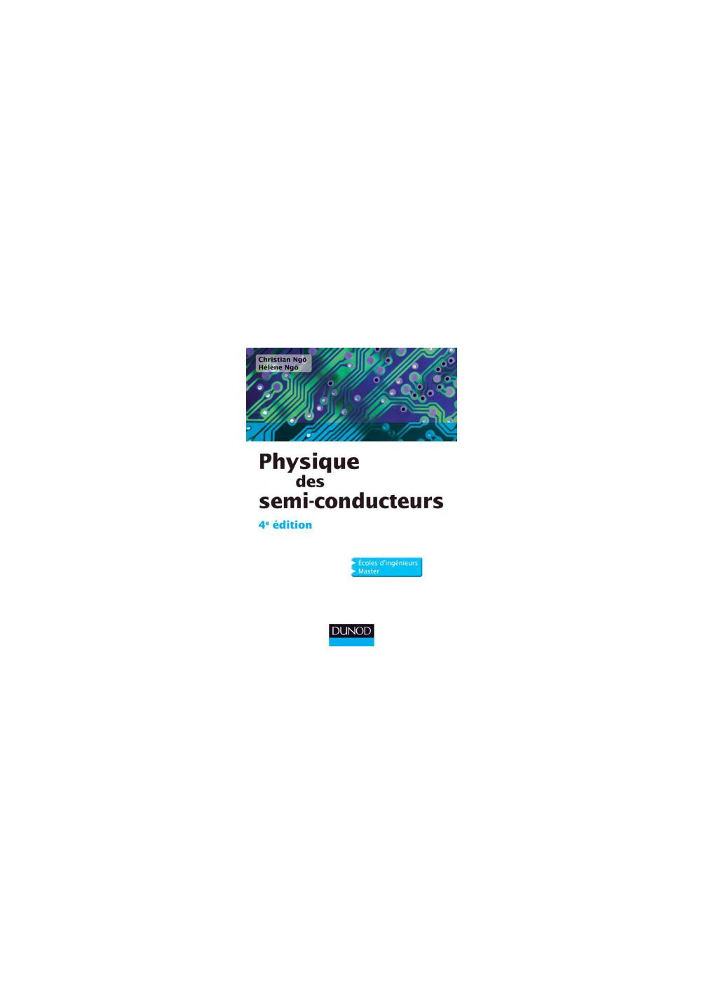 Physique des semi-conducteurs - 4e édition