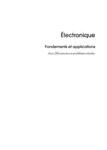 Électronique - fondements et applications