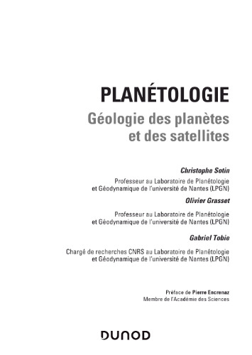 Planétologie : Géologie des planètes et des satellites
