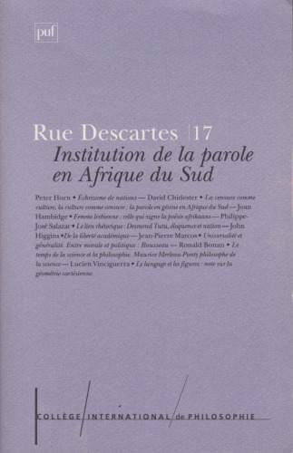 17 L'Institution de la Parole en Afrique du Sud
