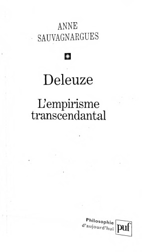 Deleuze L'empirisme transcendantal