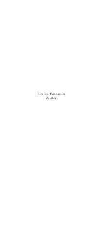 Lire les manuscrits de 1844