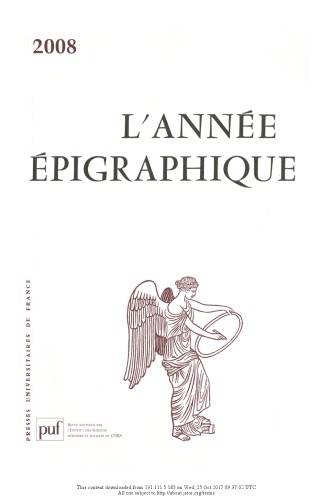 L'année épigraphique 2008