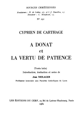 A Donat. La Vertu de patience
