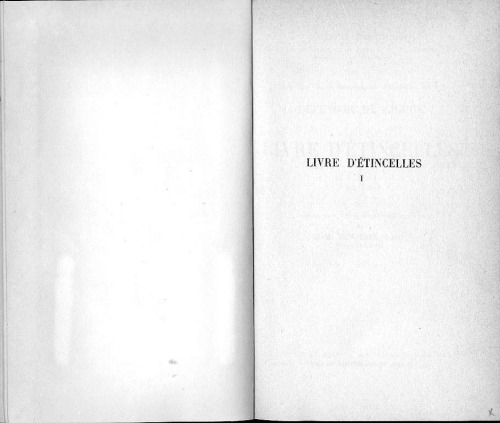 Le Livre d’étincelles, tome I