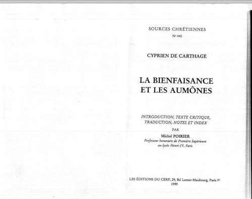 La Bienfaisance et les Aumônes