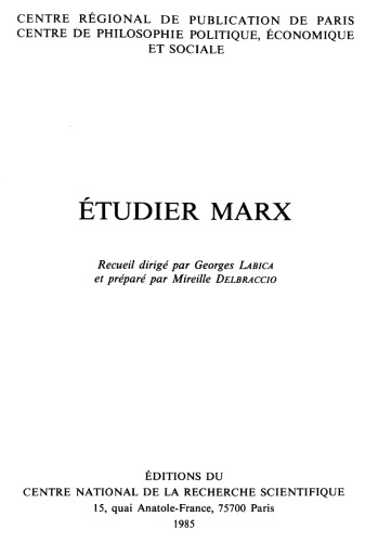 Etudier Marx