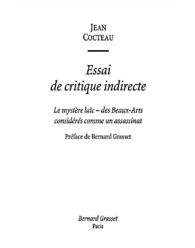 Essai de critique indirecte