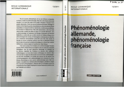Phénoménologie allemande, phénoménologie française
