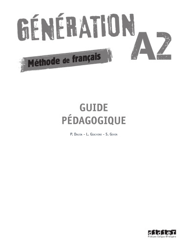 Génération - Guide pédagogique